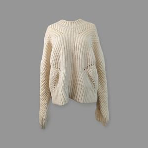& Other Stories cream mock neck knitted sweater L